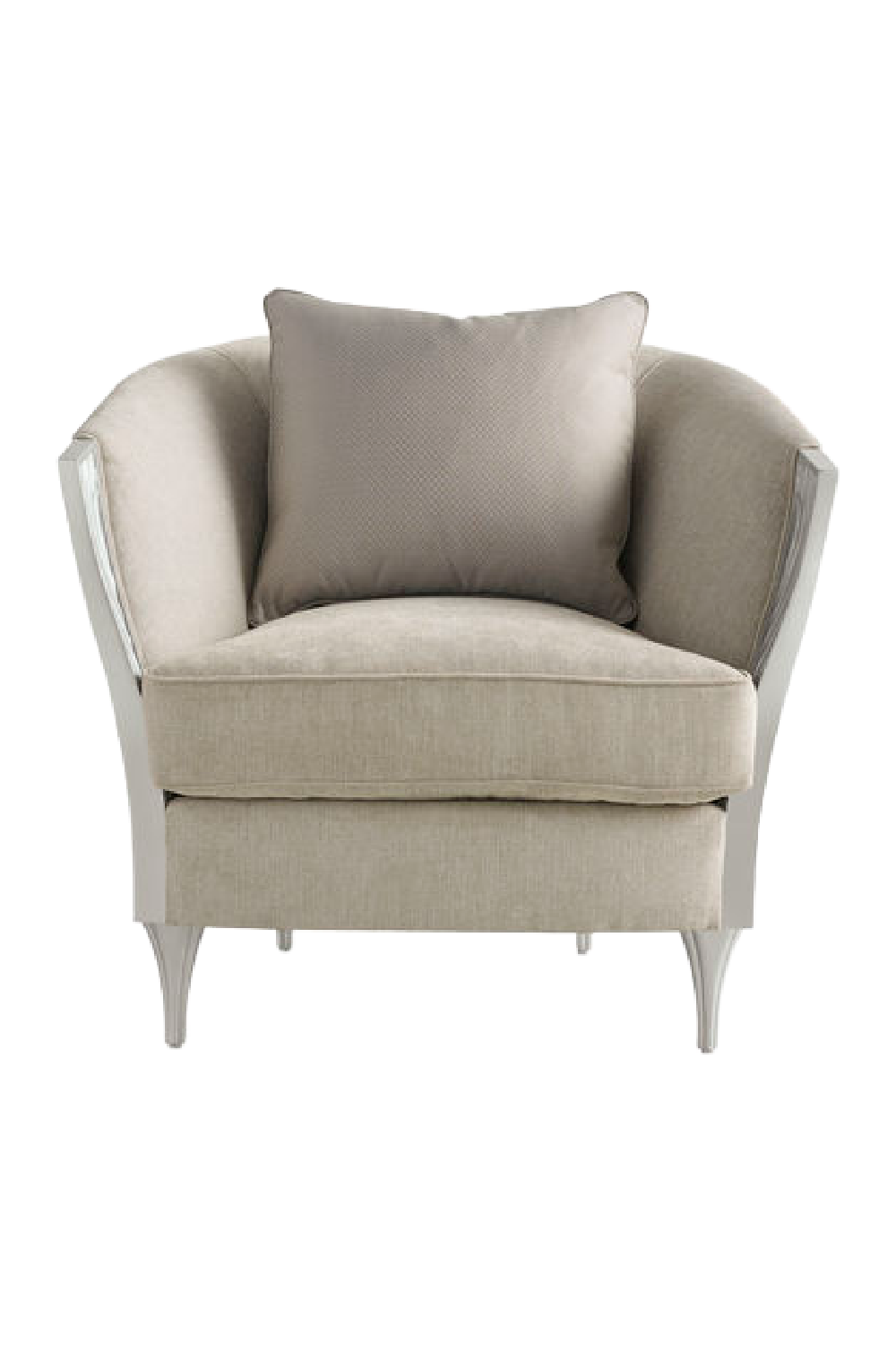 Carved Wood-Arm Lounge Chair