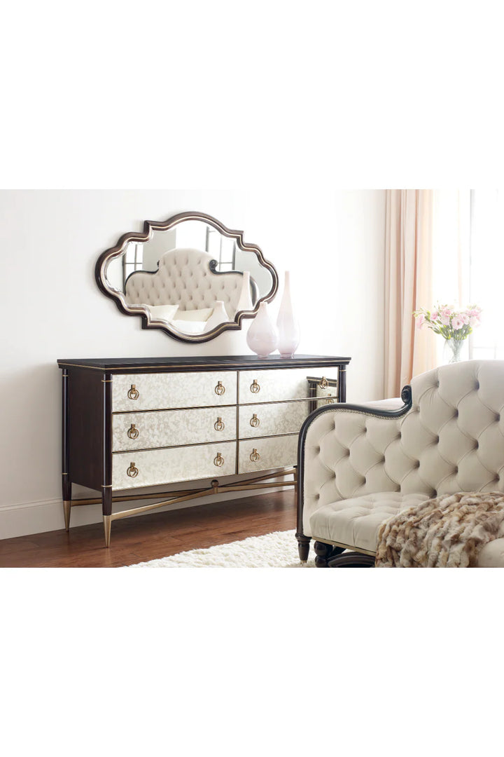 Cream Tufted Silk California King Bed