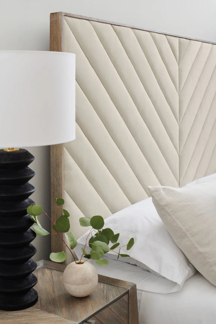 Ash Wood Upholstered Bed