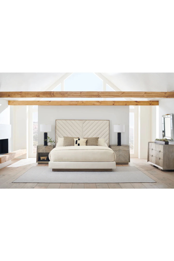 Ash Wood Upholstered Bed