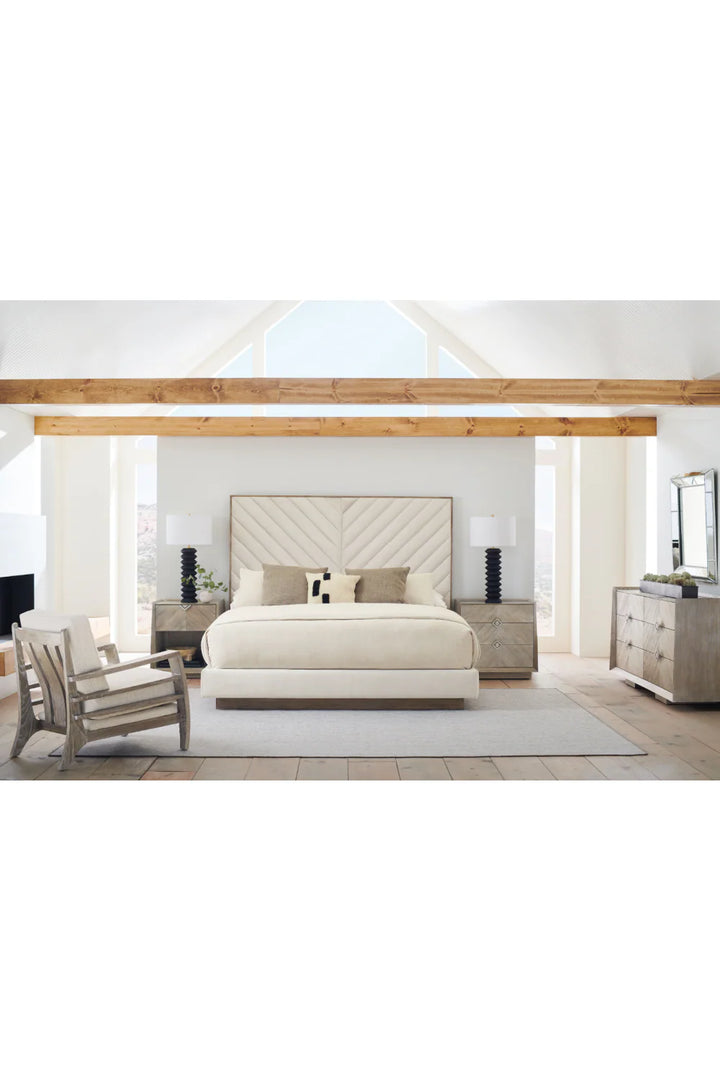 Ash Wood Upholstered Bed