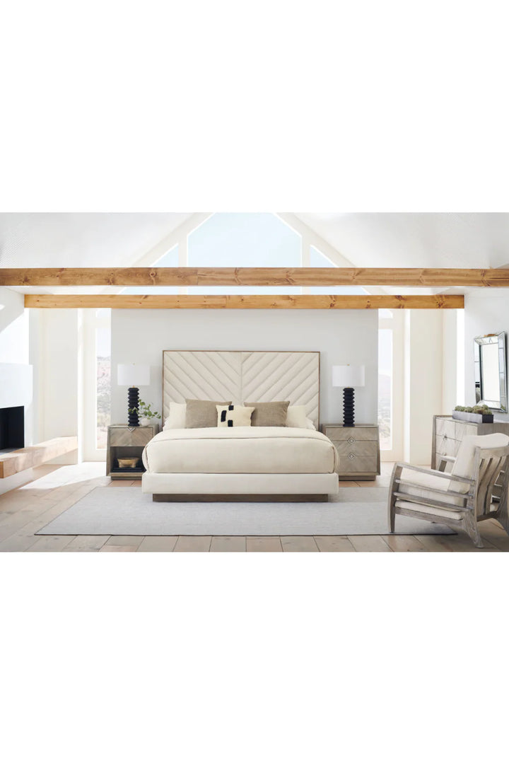 Ash Wood Upholstered Bed