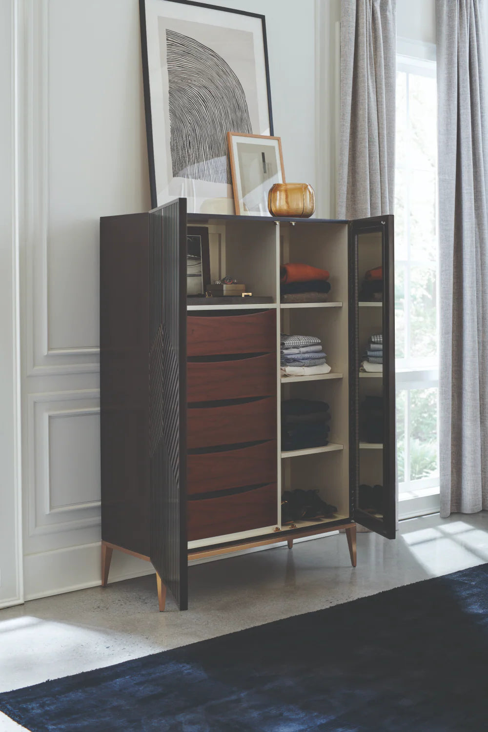 Dark Brown Graphic Cabinet