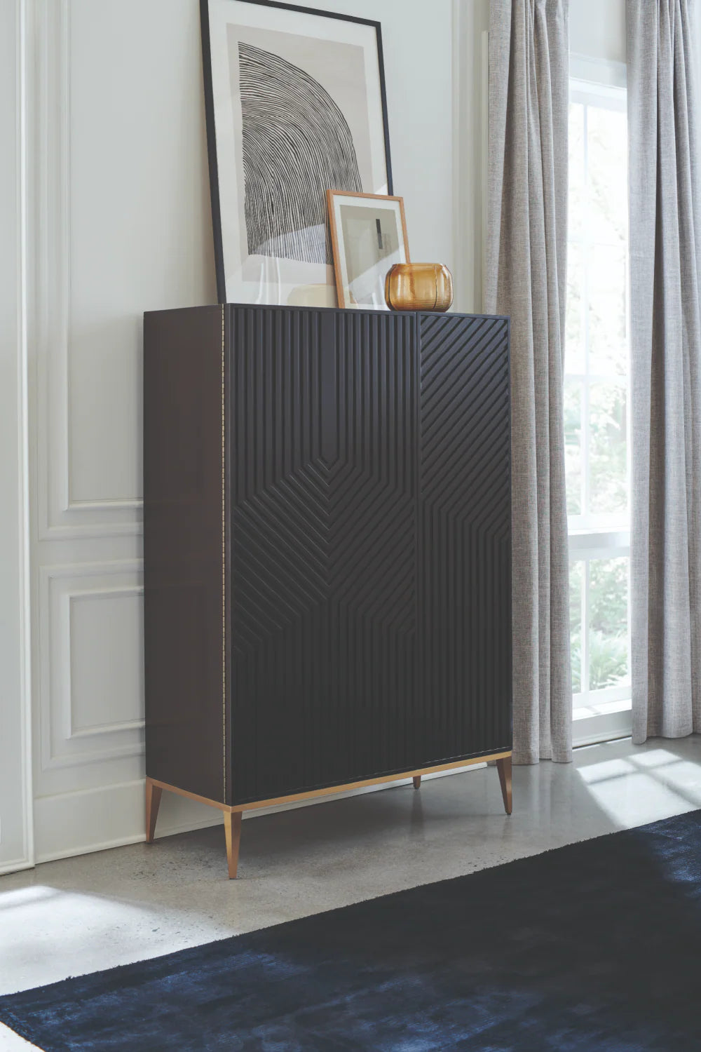 Dark Brown Graphic Cabinet