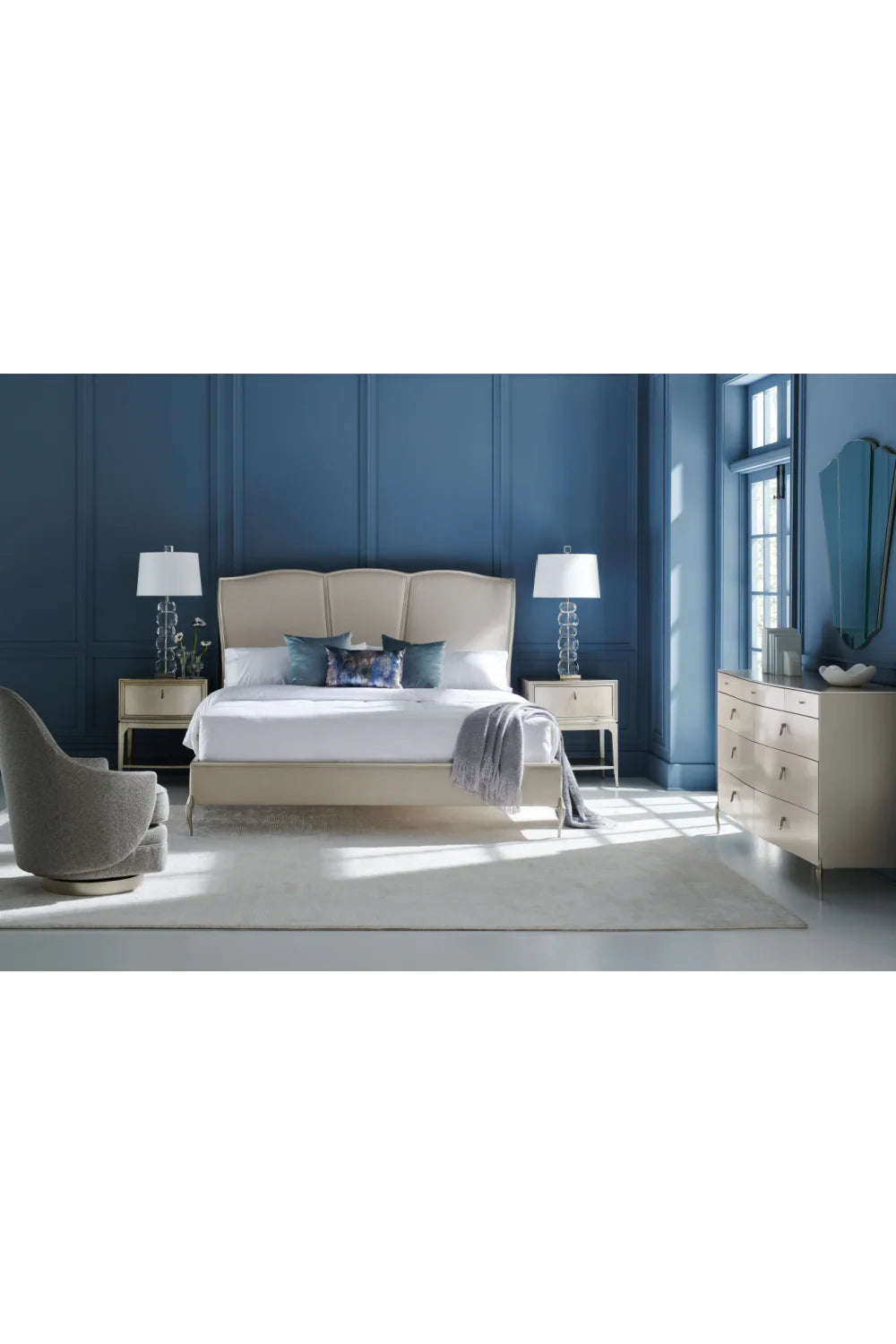 Silver Framed Modern Bed