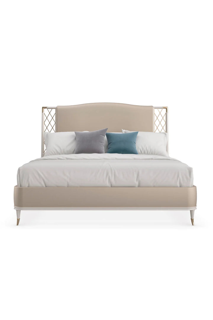Beige Metal Trellis Bed