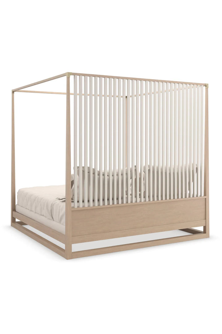 Light Oak Canopy Bed