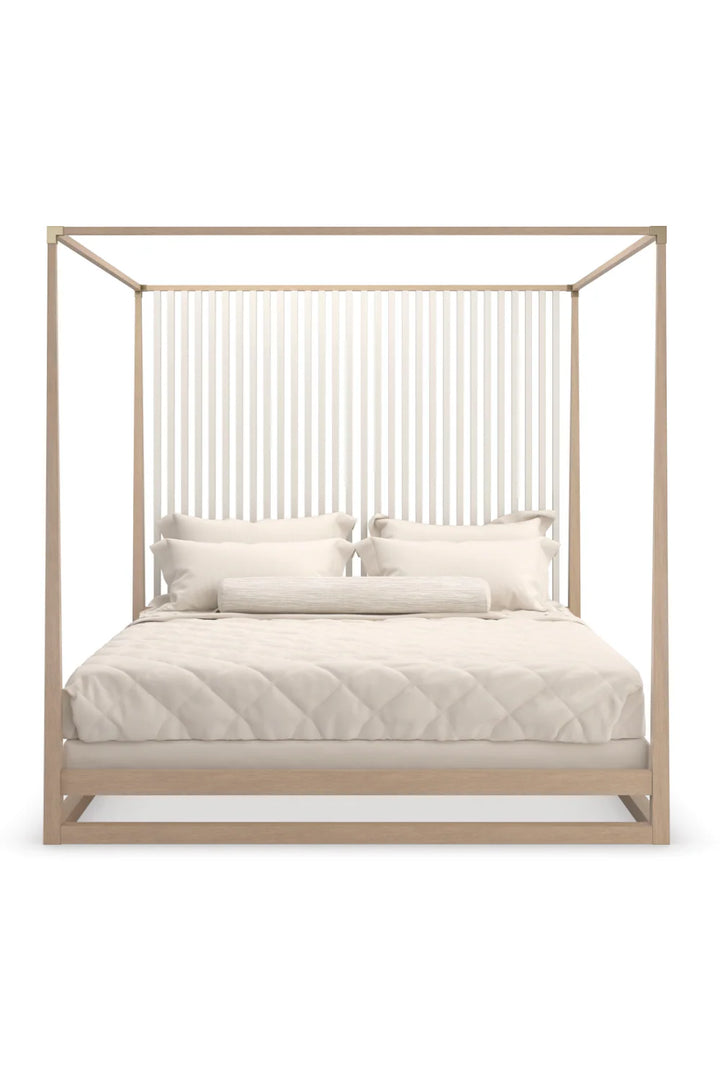 Light Oak Canopy Bed
