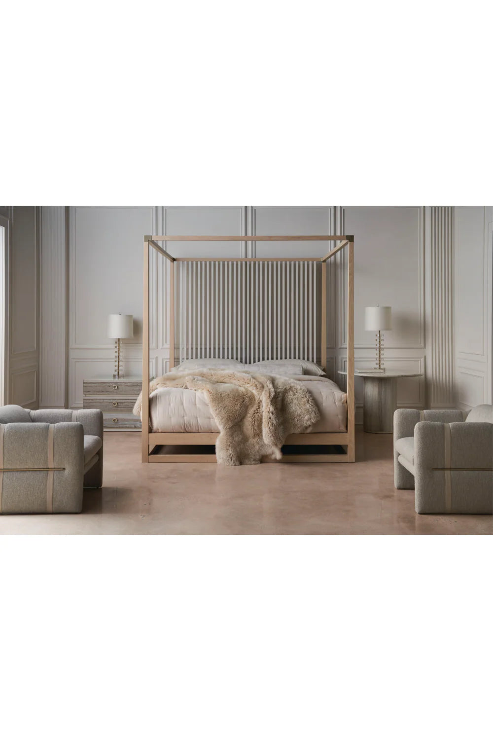 Light Oak Canopy Bed