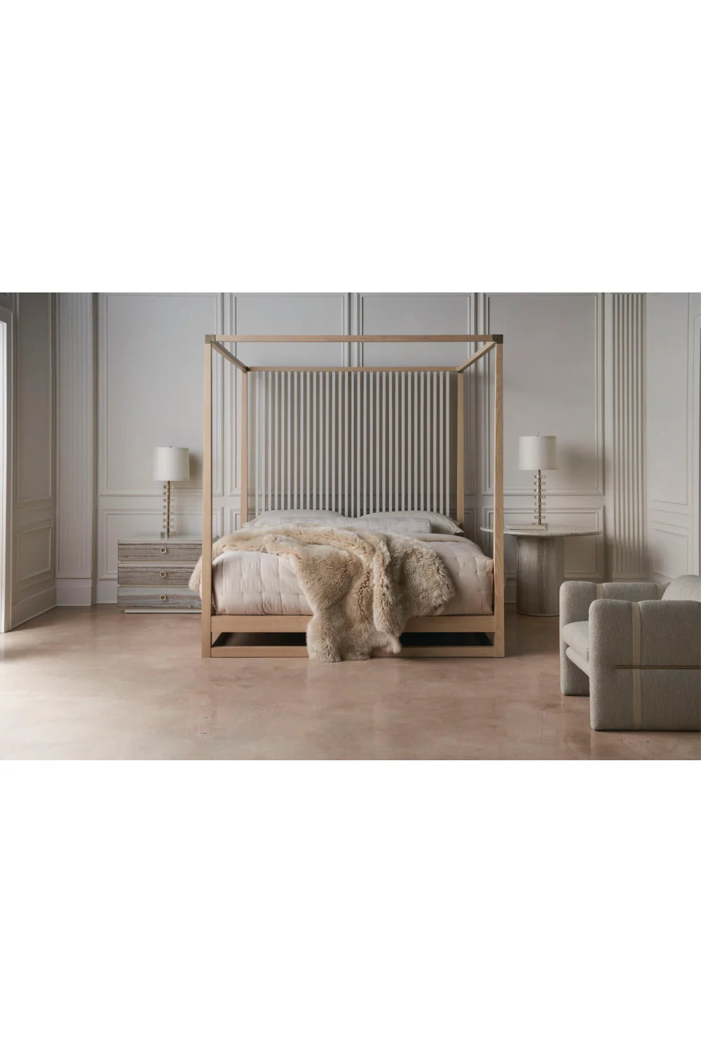 Light Oak Canopy Bed