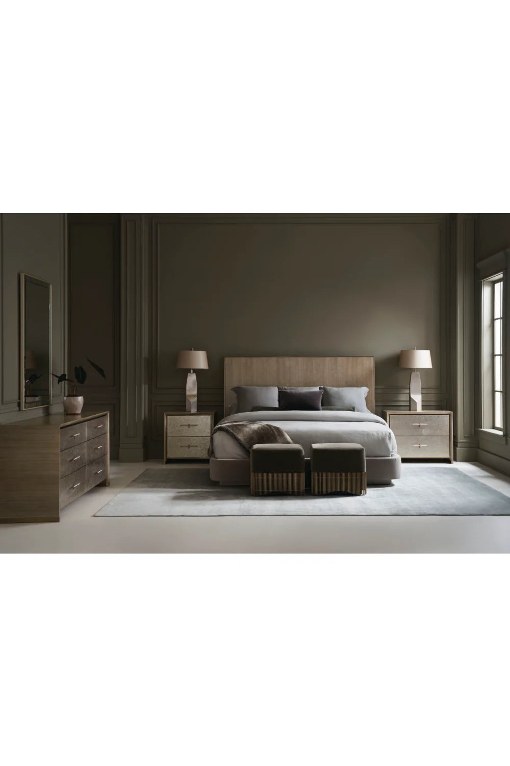 Gray Minimalist Bed