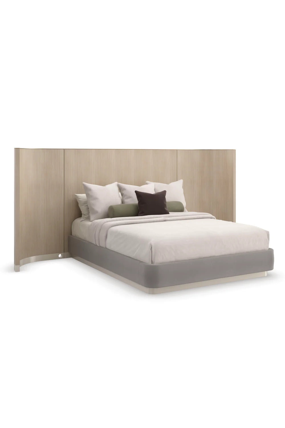 Gray Minimalist Winged Bed