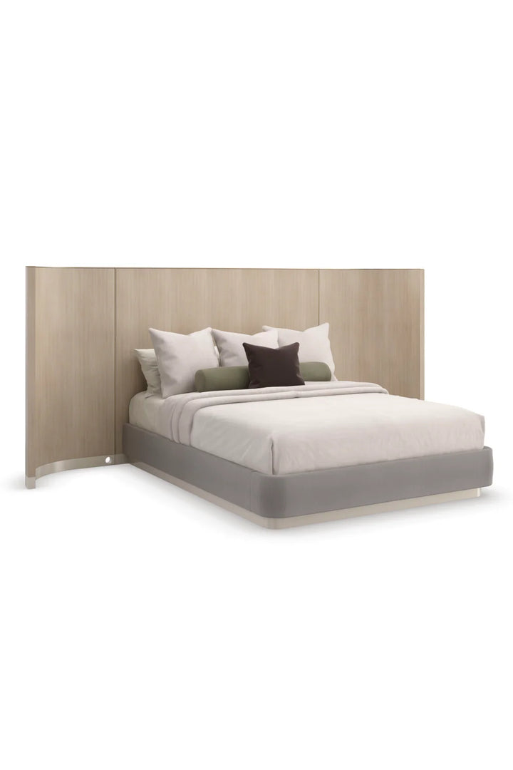 Gray Minimalist Winged Bed