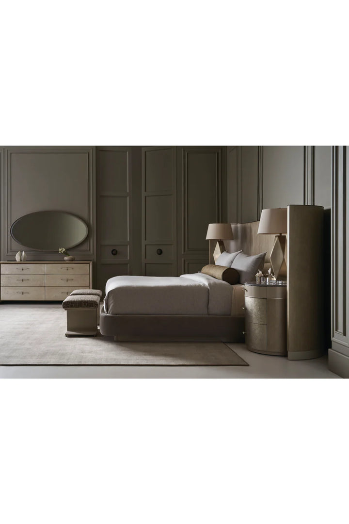 Gray Minimalist Winged Bed