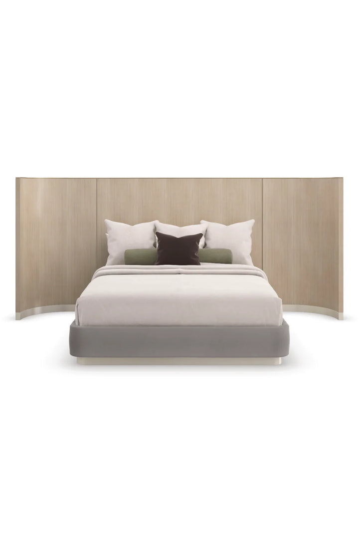 Gray Minimalist Winged Bed