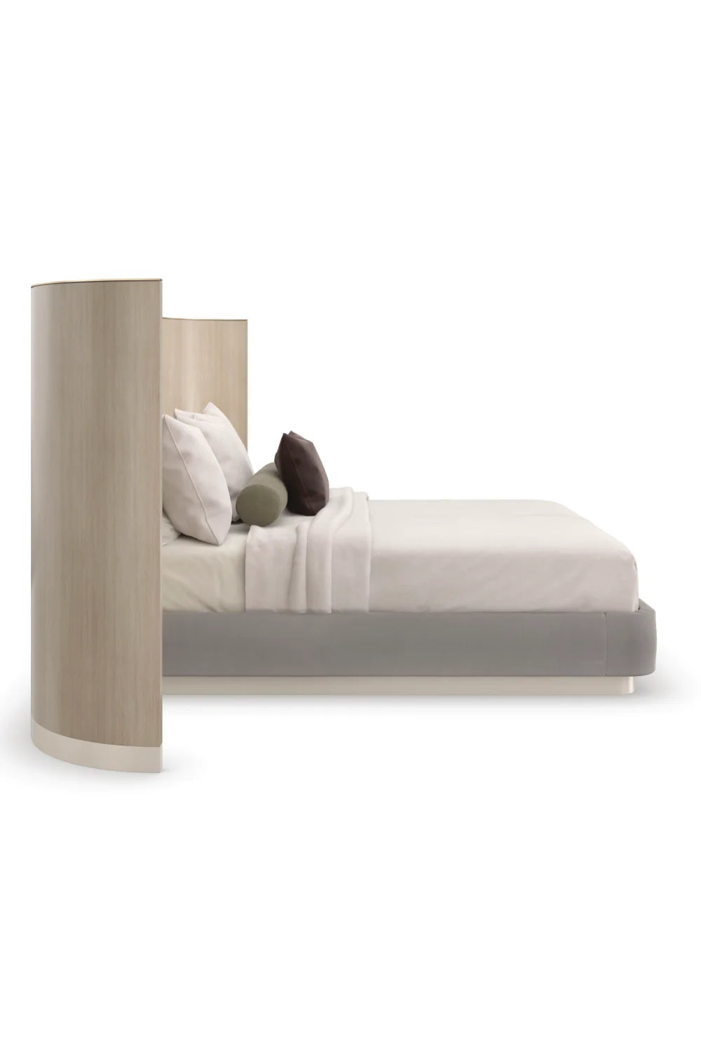 Gray Minimalist Winged Bed