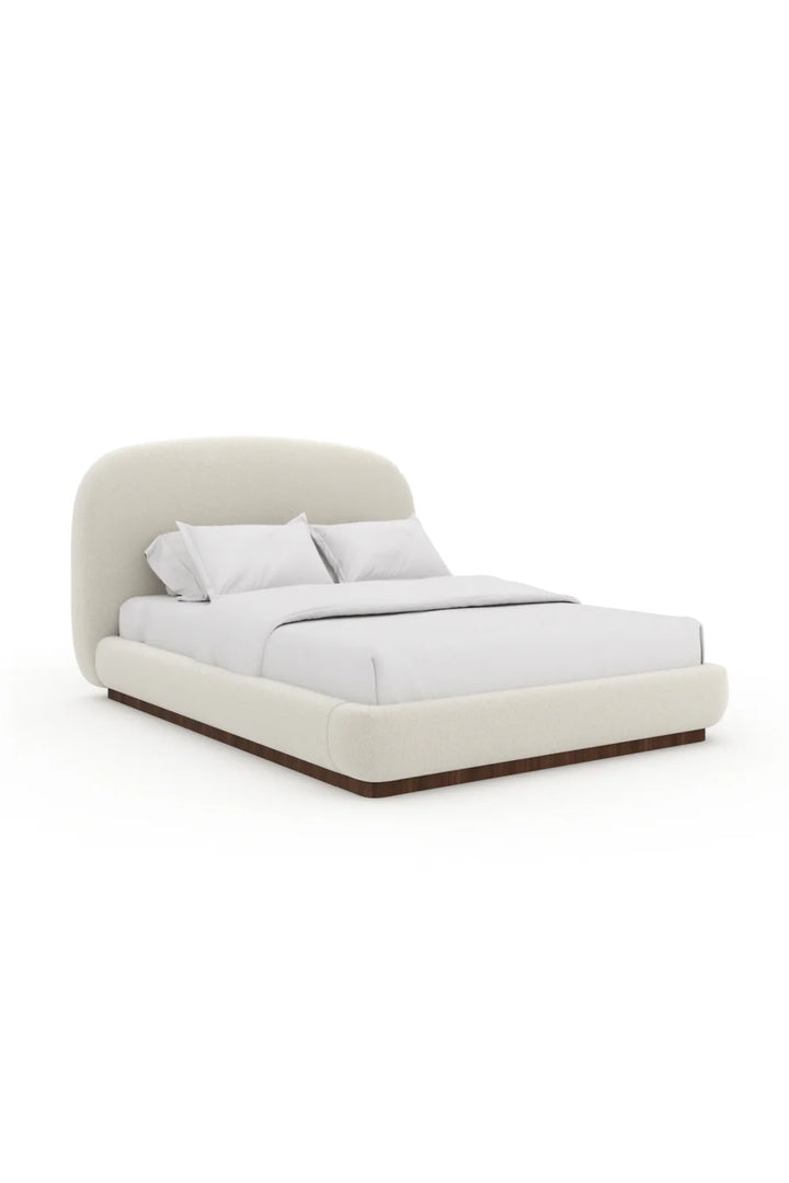 White Bouclé Bed