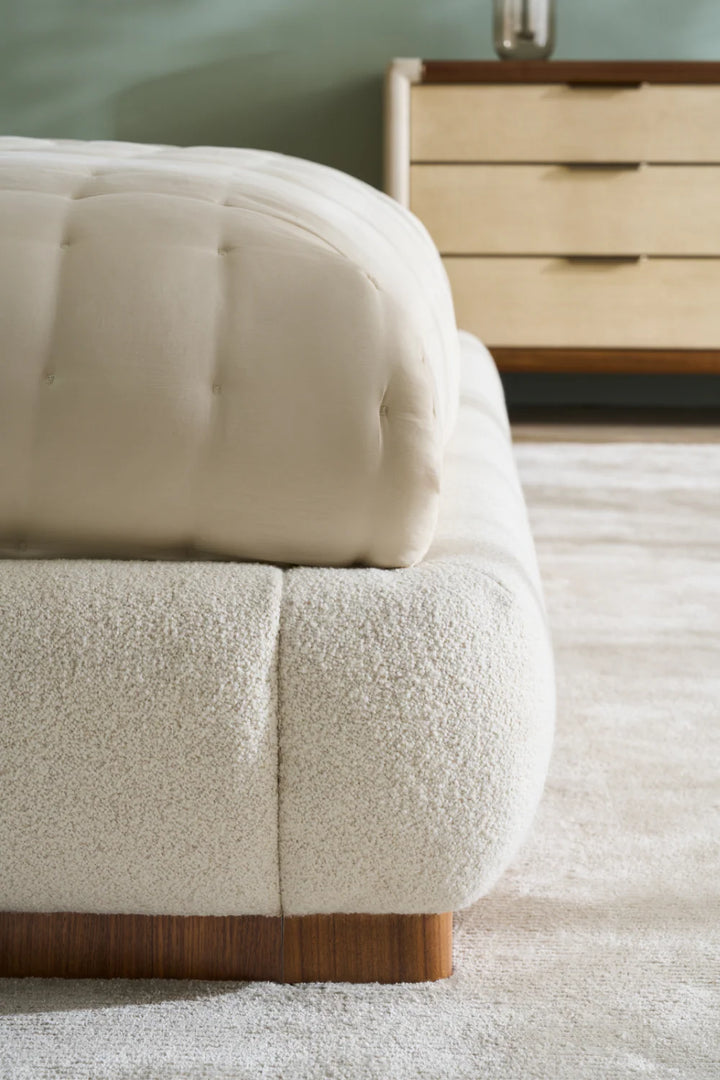 White Bouclé Bed