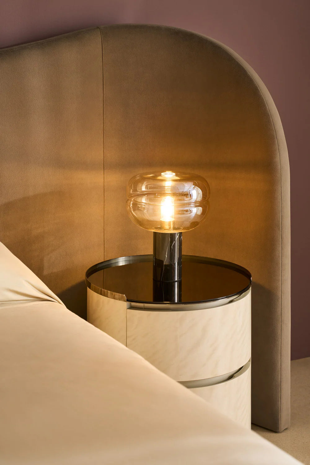 Taupe Velvet Bed