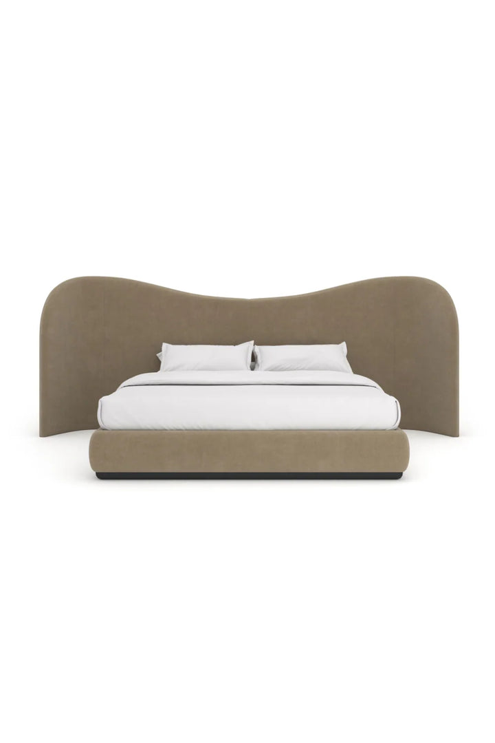 Taupe Velvet Bed