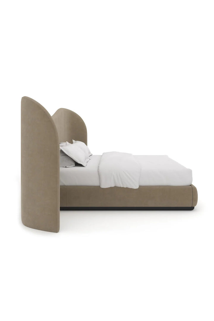 Taupe Velvet Bed
