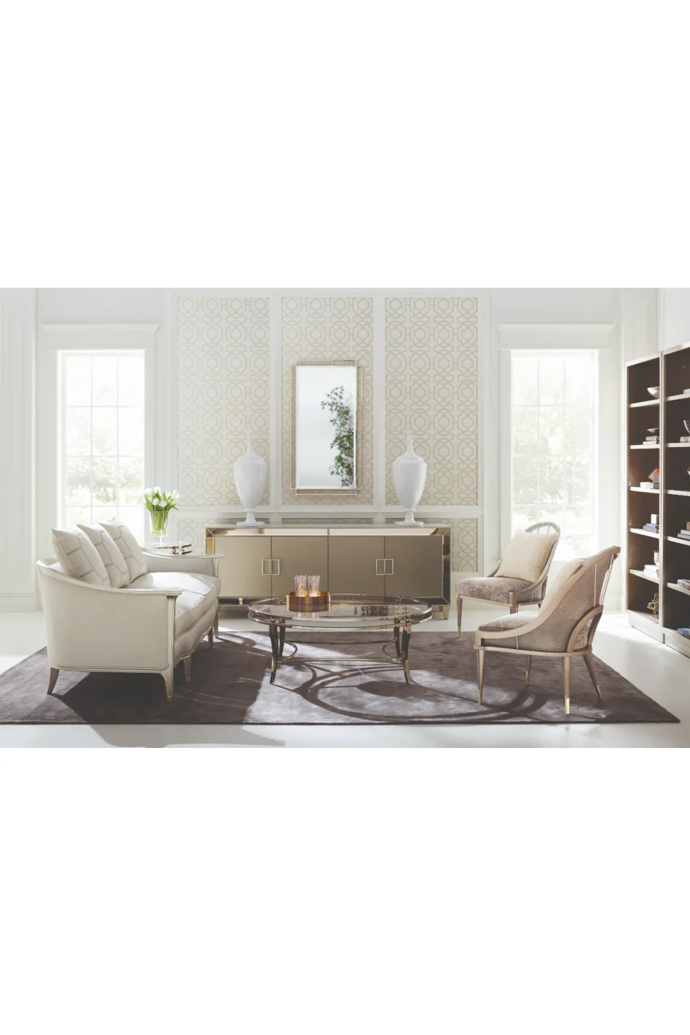 Taupe Metallic Modern Shelf