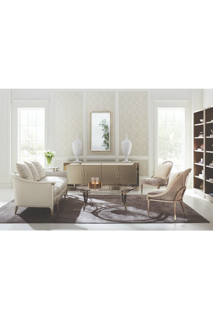 Taupe Metallic Modern Shelf