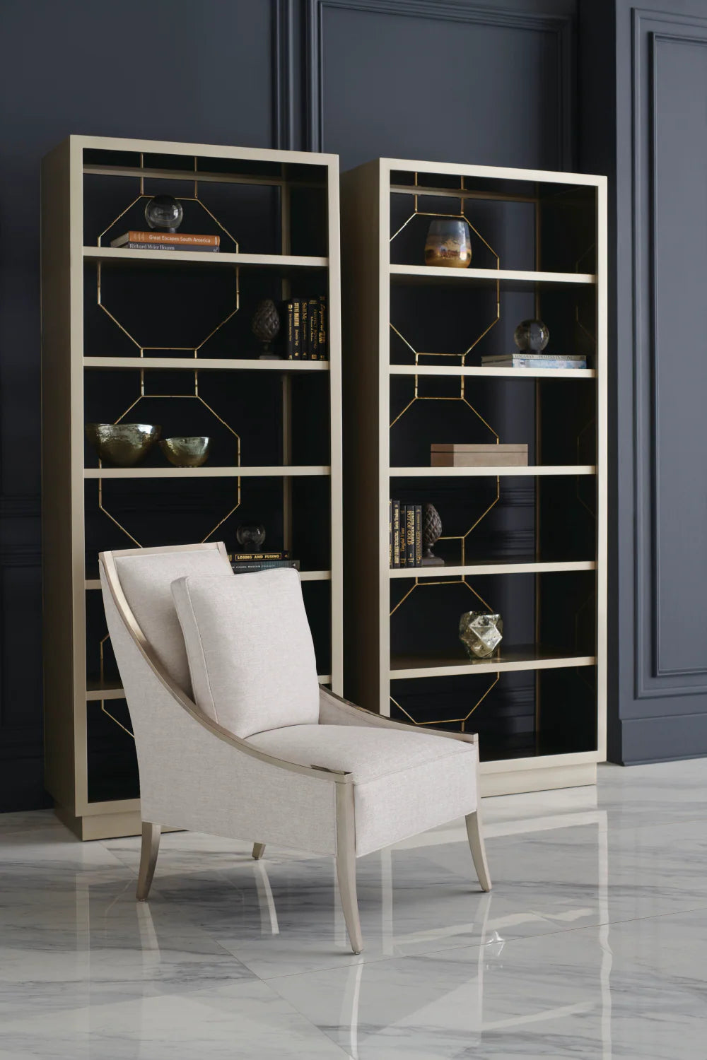 Taupe Metallic Modern Shelf