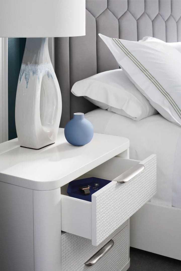 Gray Honeycomb Tufted California King Bed