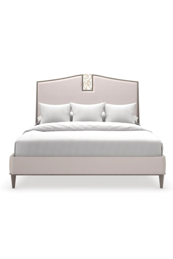 Cream Chenille Modern Bed