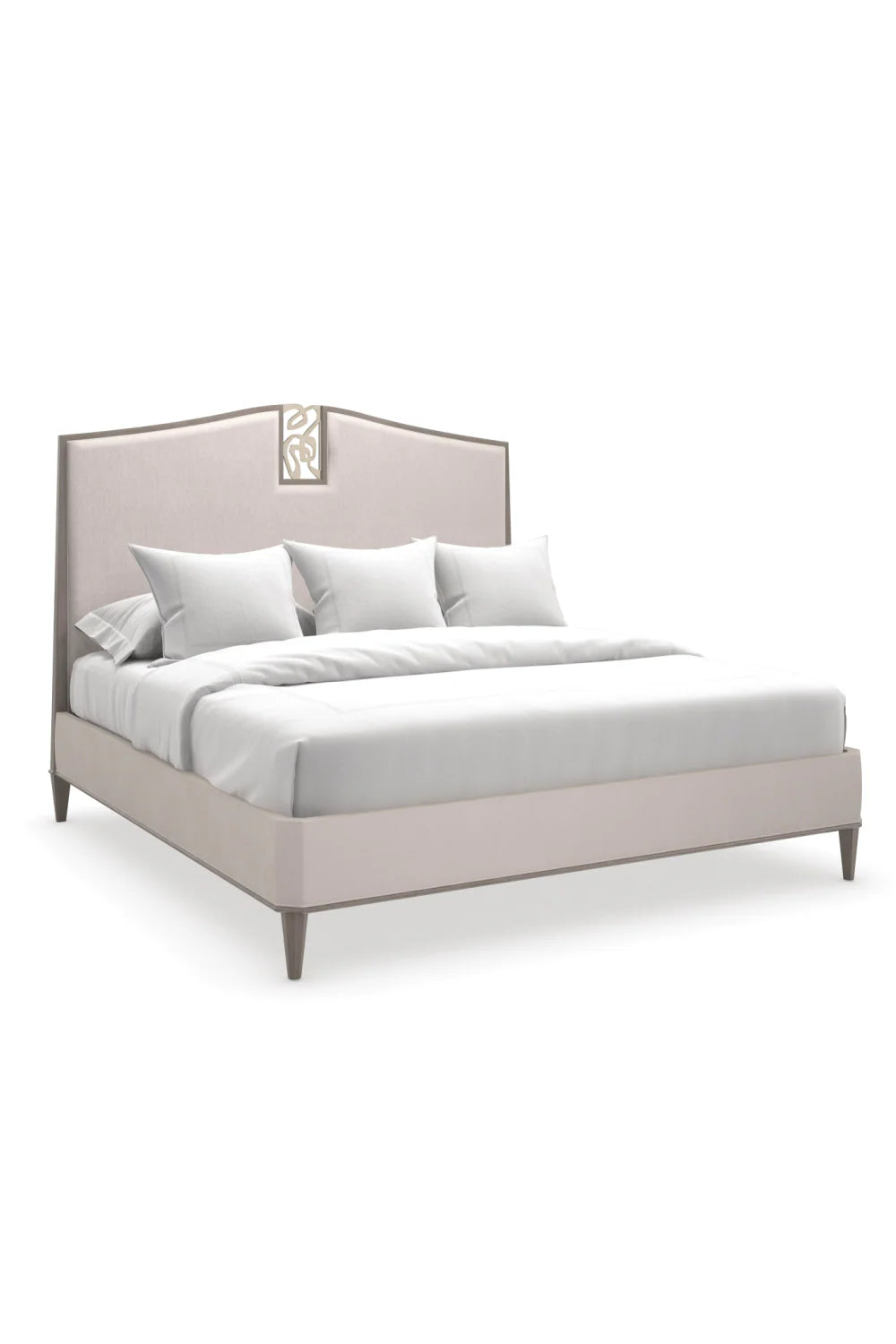 Cream Chenille Modern Bed