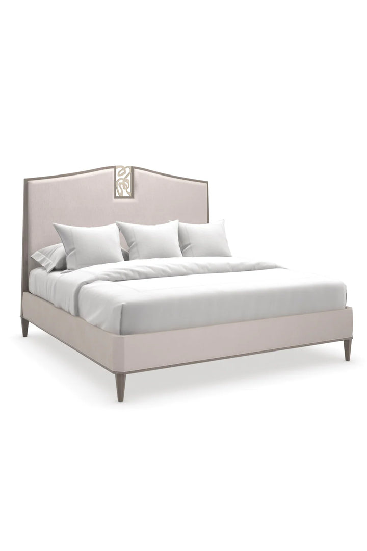 Cream Chenille Modern Bed