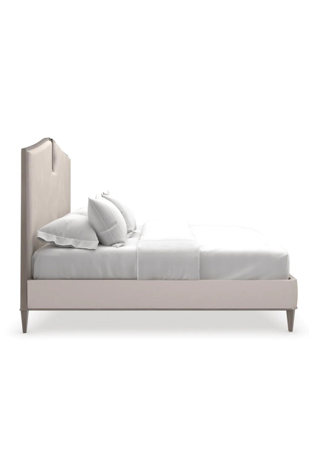 Cream Chenille Modern Bed