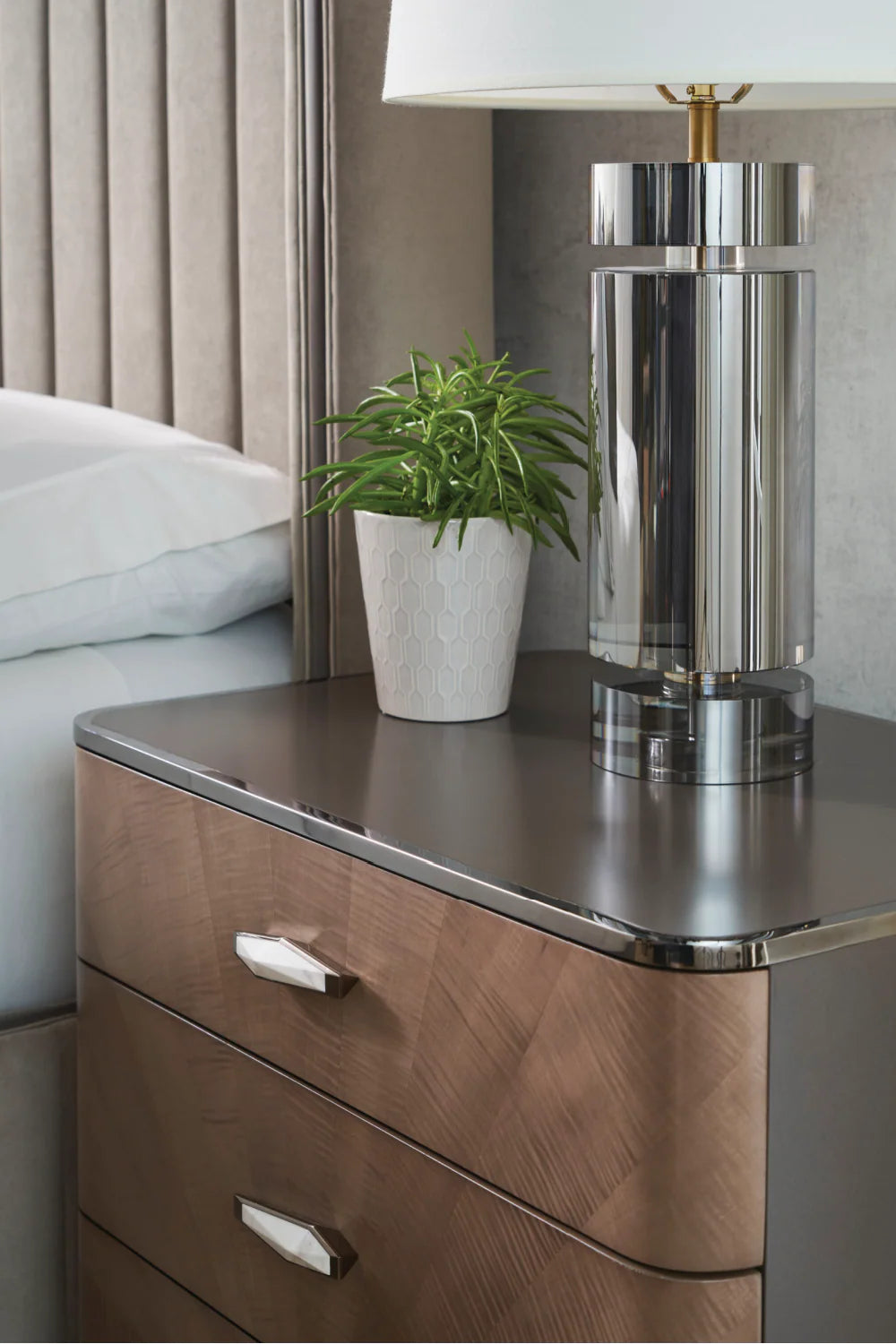 Channel Tufted Velvet Bed