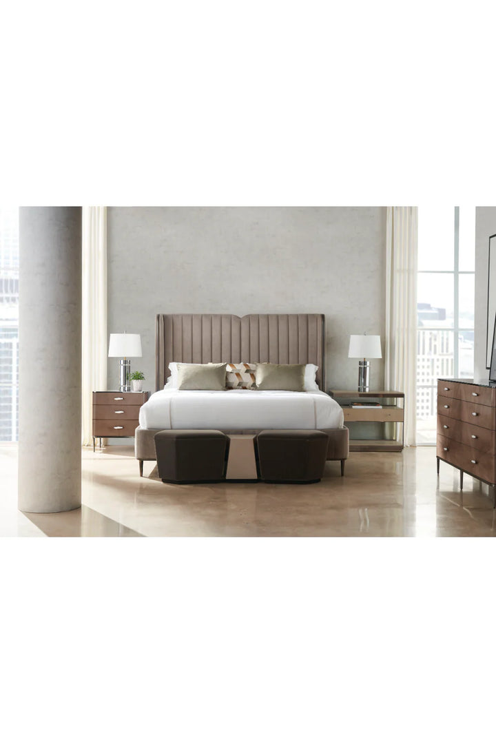 Channel Tufted Velvet Bed