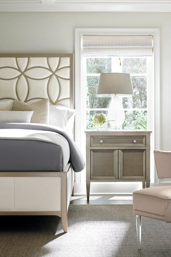 Trellis-Patterned Modern Bed