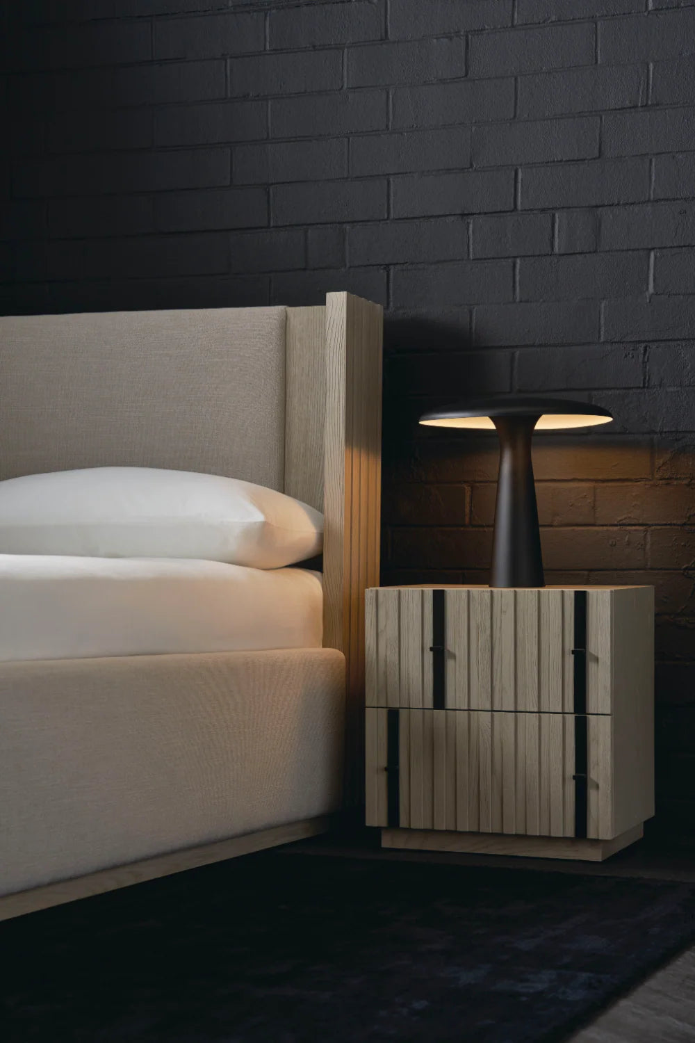 Taupe Linen Bed