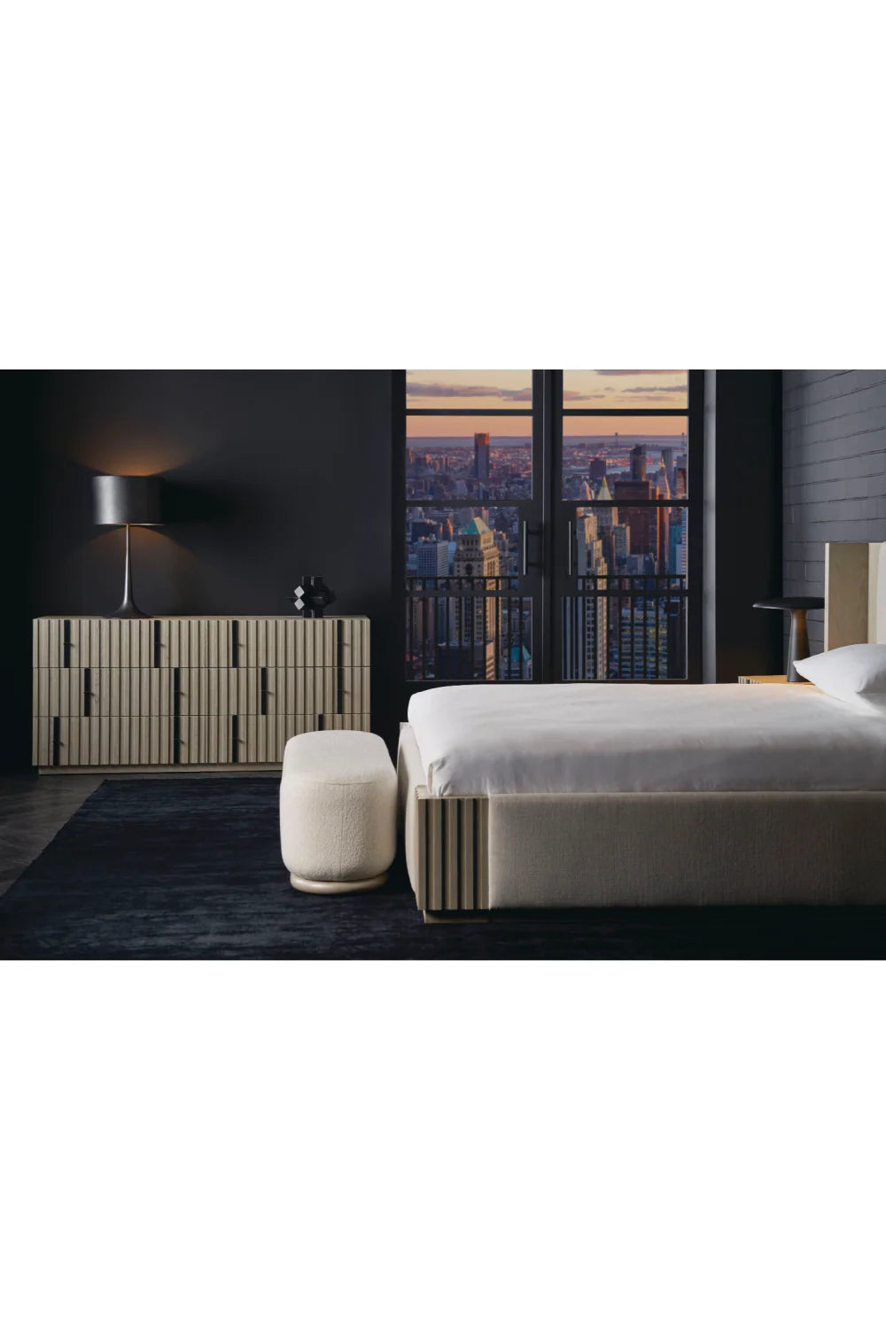 Taupe Linen Bed