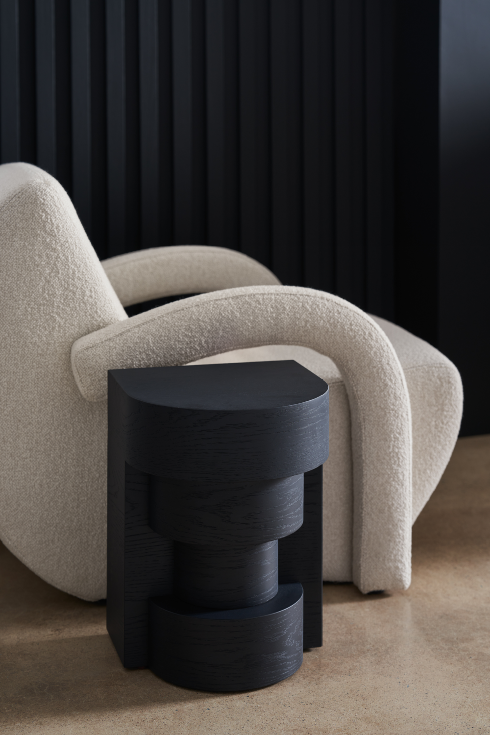 White Bouclé Accent Chair
