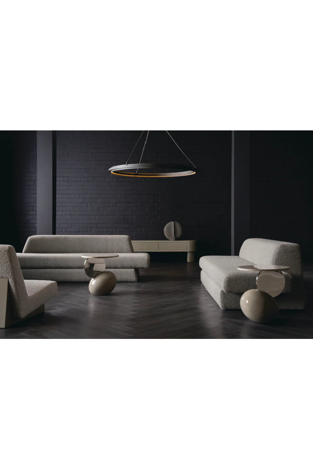 Gray Boucle Modern Accent Chair