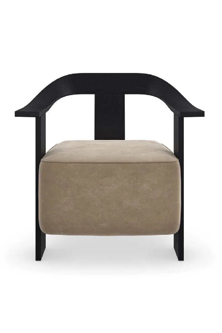 Brown Suede Seat Accent Chair