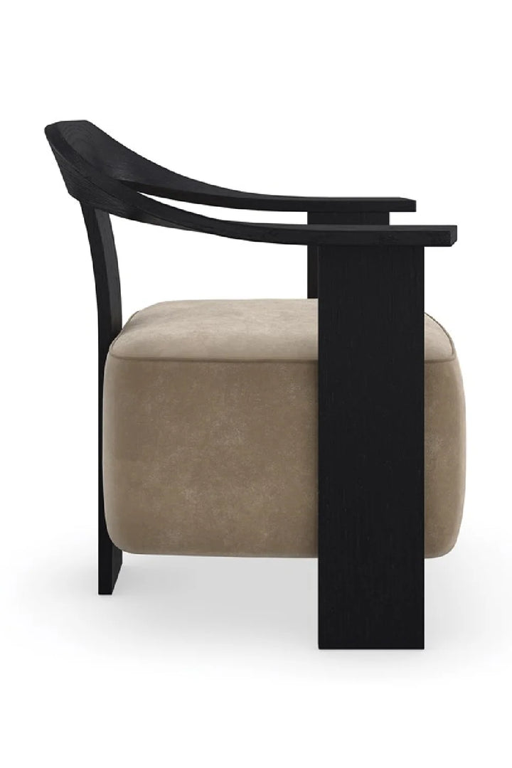 Brown Suede Seat Accent Chair