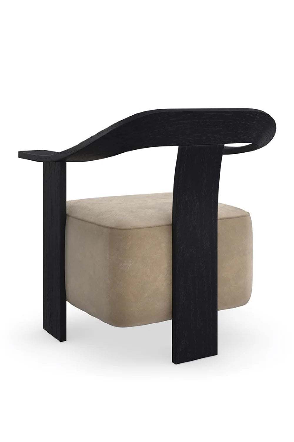 Brown Suede Seat Accent Chair