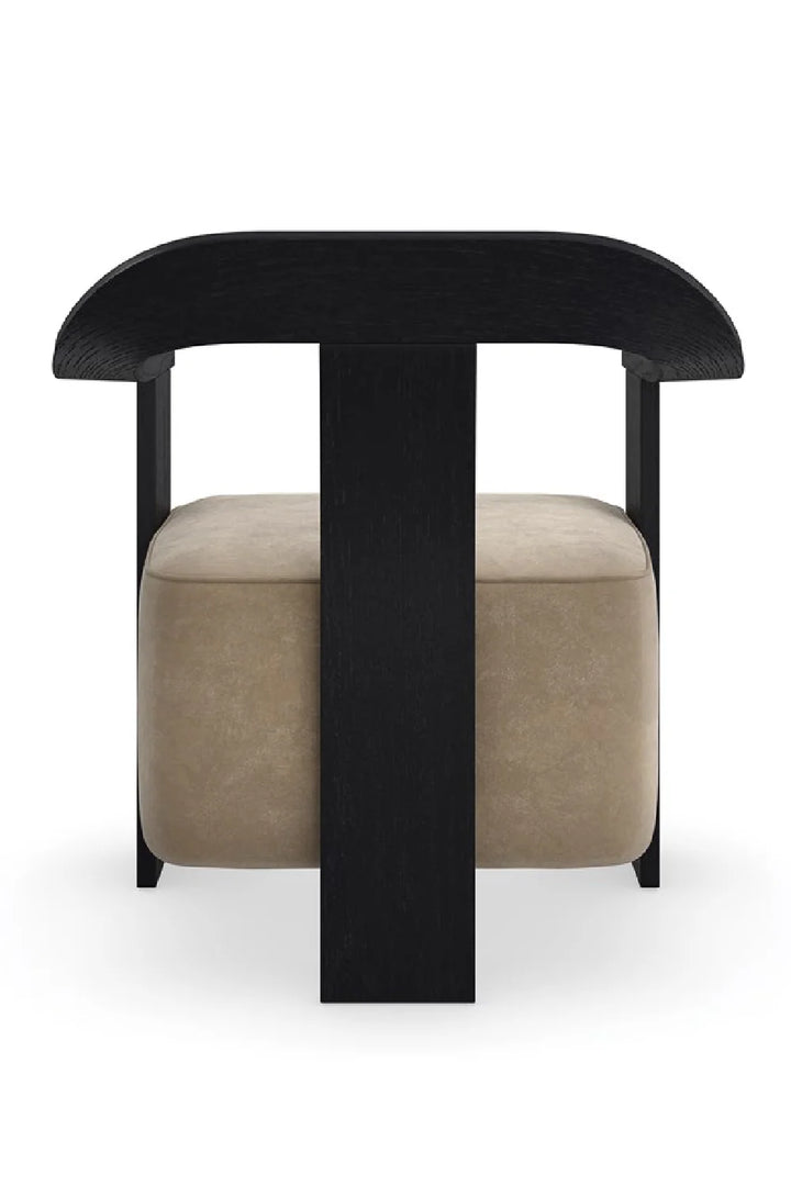 Brown Suede Seat Accent Chair