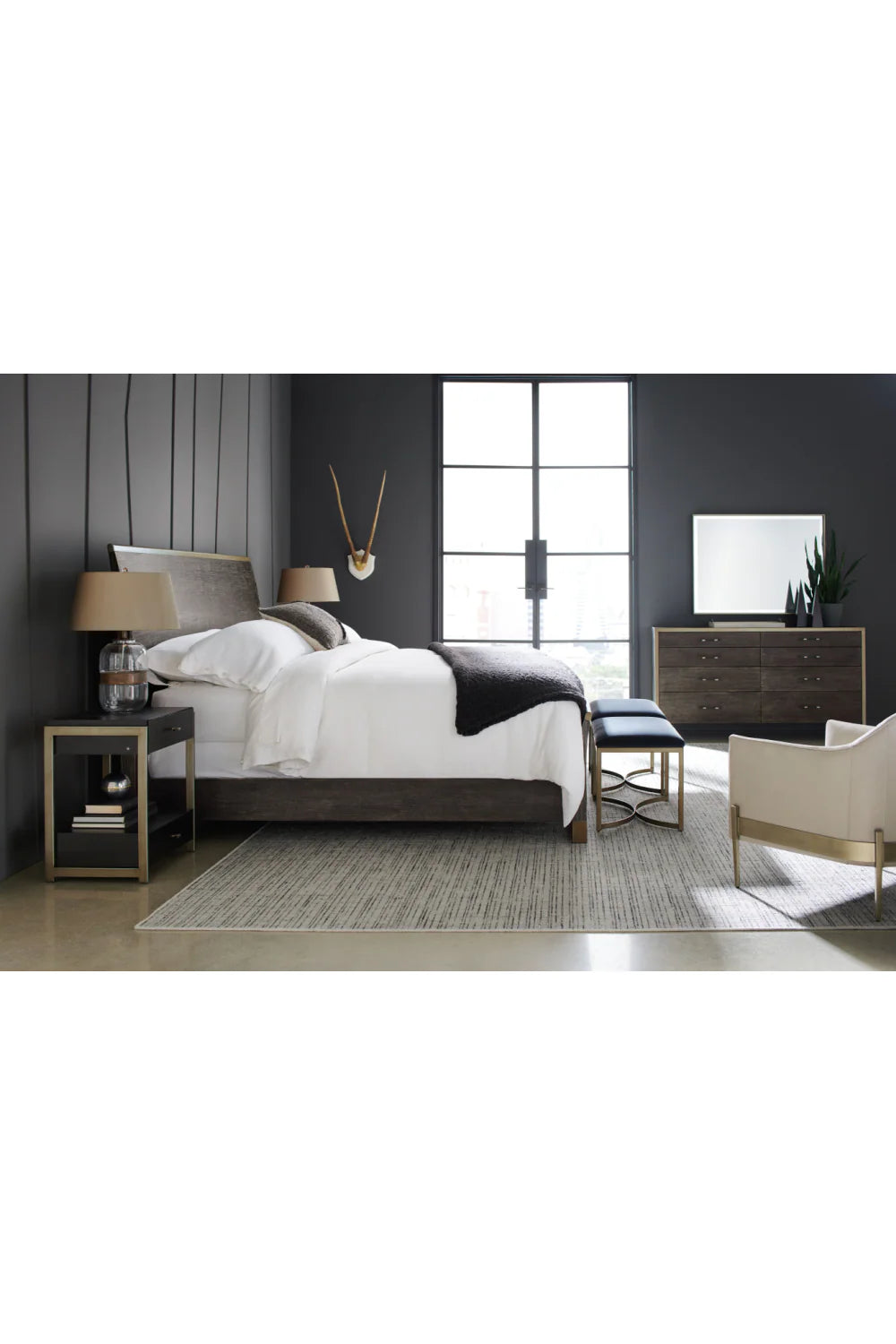 Cerused Oak Bed