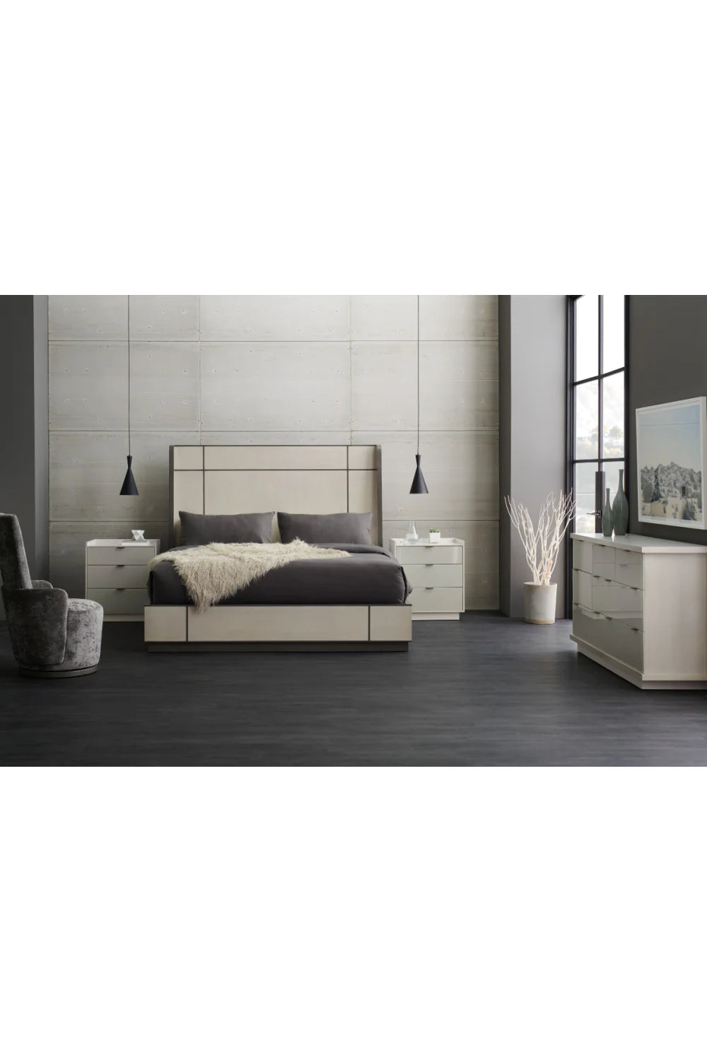Taupe Modern Bed