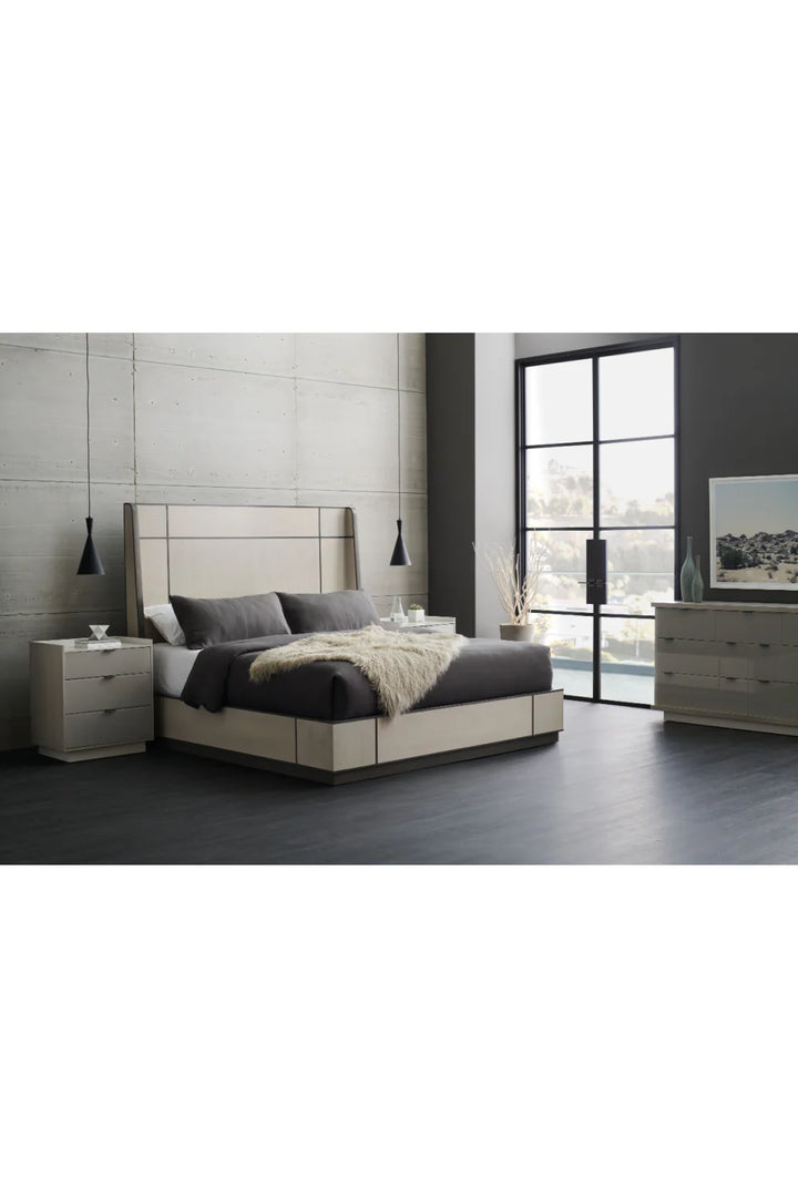 Taupe Modern Bed