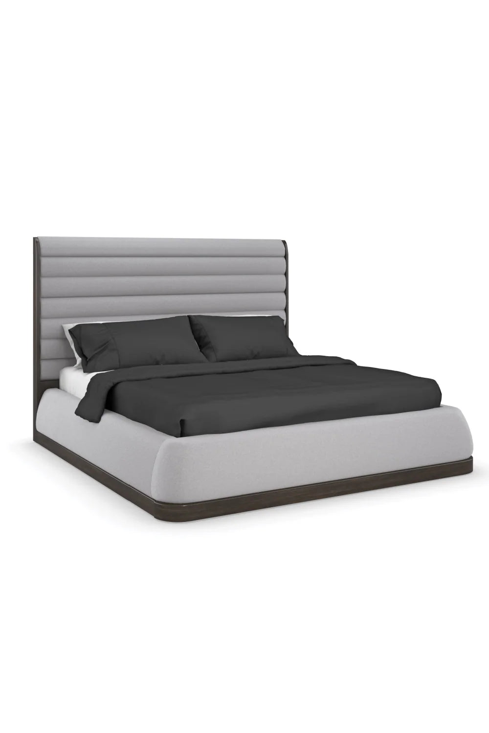 Gray Channeled Panel Bed