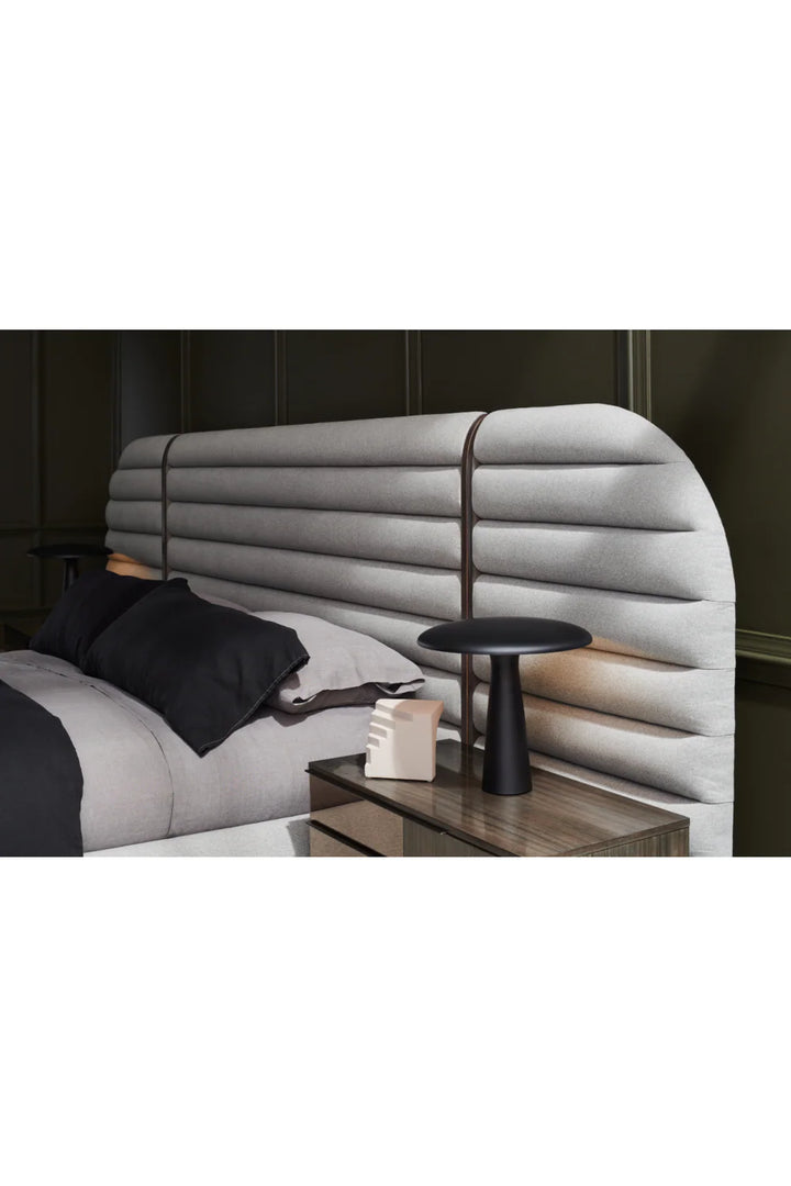 Gray Channeled Panel Bed