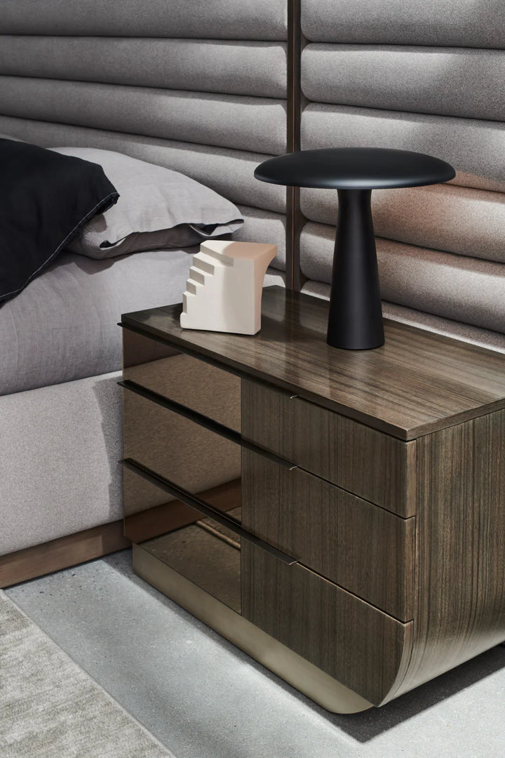 Gray Channeled Panel Bed